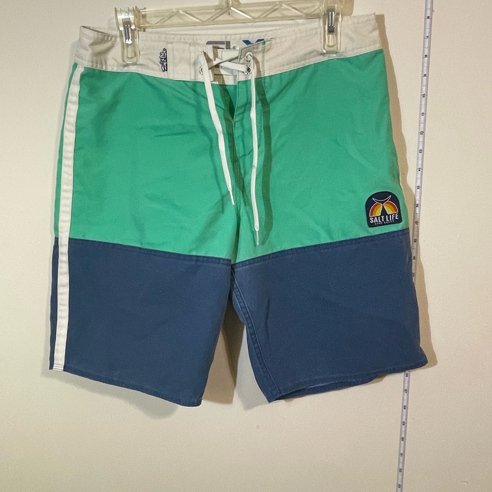 Salt Life swim trunk Mens size 30Live‎ Salty Boardshort Trunk Green Teal